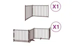 Vidaxl Dog Gate With Door Foldable 6 Panels Brown 480 Cm Poplar Wood Vidaxl Dog Gate With Door Foldable 6 Panels Brown 480 Cm Poplar Wood