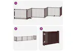 Vidaxl Dog Gate With Door Foldable 6 Panels Brown 480 Cm Poplar Wood Vidaxl Dog Gate With Door Foldable 6 Panels Brown 480 Cm Poplar Wood