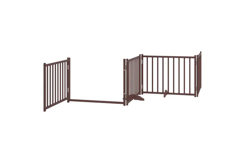 Vidaxl Dog Gate With Door Foldable 10 Panels Brown 800 Cm Poplar Wood Vidaxl Dog Gate With Door Foldable 10 Panels Brown 800 Cm Poplar Wood