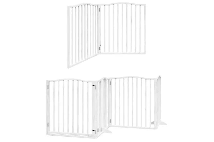 Vidaxl Dog Gate With Door Foldable 10 Panels White 800 Cm Poplar Wood Vidaxl Dog Gate With Door Foldable 10 Panels White 800 Cm Poplar Wood
