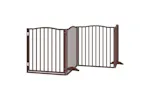Vidaxl Dog Gate With Door Foldable 6 Panels Brown 480 Cm Poplar Wood Vidaxl Dog Gate With Door Foldable 6 Panels Brown 480 Cm Poplar Wood