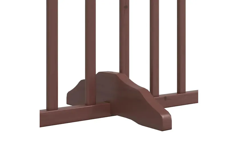Vidaxl Dog Gate With Door Foldable 6 Panels Brown 480 Cm Poplar Wood Vidaxl Dog Gate With Door Foldable 6 Panels Brown 480 Cm Poplar Wood