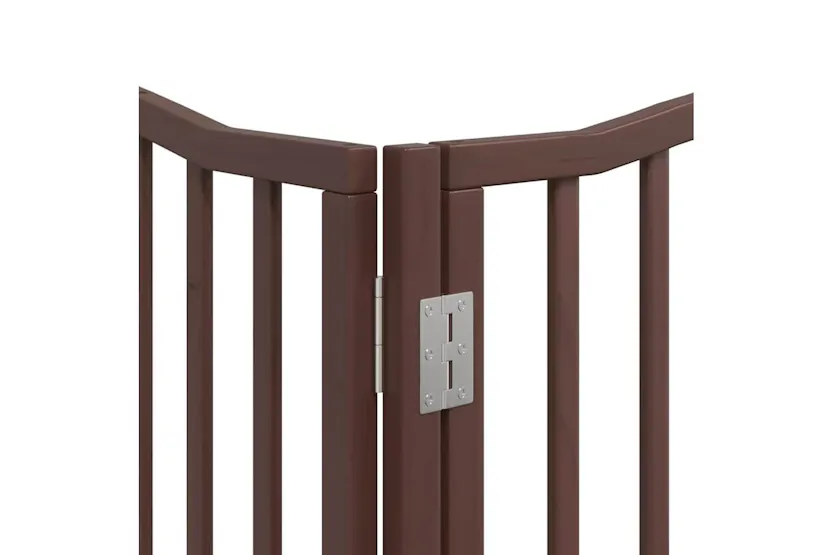 Vidaxl Dog Gate With Door Foldable 6 Panels Brown 480 Cm Poplar Wood Vidaxl Dog Gate With Door Foldable 6 Panels Brown 480 Cm Poplar Wood