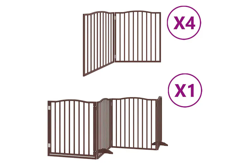 Vidaxl Dog Gate With Door Foldable 12 Panels Brown 960 Cm Poplar Wood Vidaxl Dog Gate With Door Foldable 12 Panels Brown 960 Cm Poplar Wood