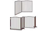 Vidaxl Dog Gate With Door Foldable 12 Panels Brown 960 Cm Poplar Wood Vidaxl Dog Gate With Door Foldable 12 Panels Brown 960 Cm Poplar Wood