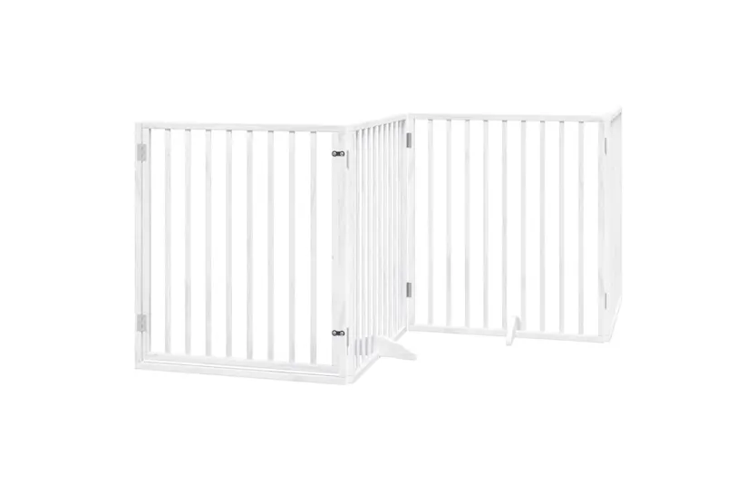 Vidaxl Dog Gate With Door Foldable 10 Panels White 800 Cm Poplar Wood Vidaxl Dog Gate With Door Foldable 10 Panels White 800 Cm Poplar Wood