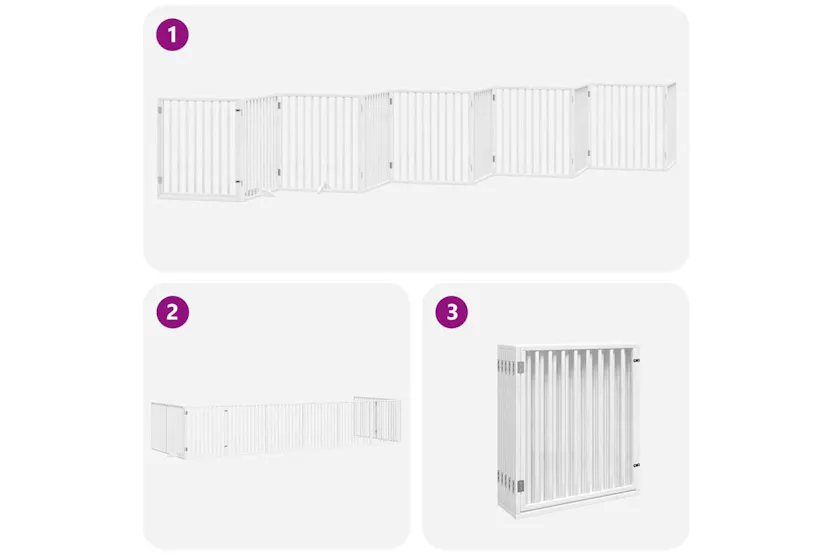 Vidaxl Dog Gate With Door Foldable 10 Panels White 800 Cm Poplar Wood Vidaxl Dog Gate With Door Foldable 10 Panels White 800 Cm Poplar Wood