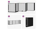 Vidaxl Dog Gate With Door Foldable 6 Panels Black 480 Cm Poplar Wood Vidaxl Dog Gate With Door Foldable 6 Panels Black 480 Cm Poplar Wood