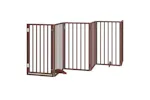 Vidaxl Dog Gate With Door Foldable 9 Panels Brown 450 Cm Poplar Wood Vidaxl Dog Gate With Door Foldable 9 Panels Brown 450 Cm Poplar Wood