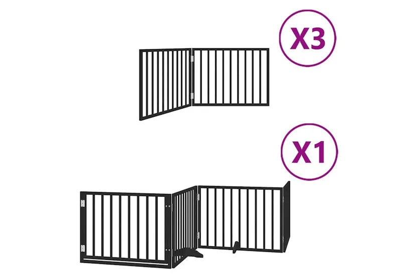 Vidaxl Dog Gate With Door Foldable 10 Panels Black 800 Cm Poplar Wood Vidaxl Dog Gate With Door Foldable 10 Panels Black 800 Cm Poplar Wood