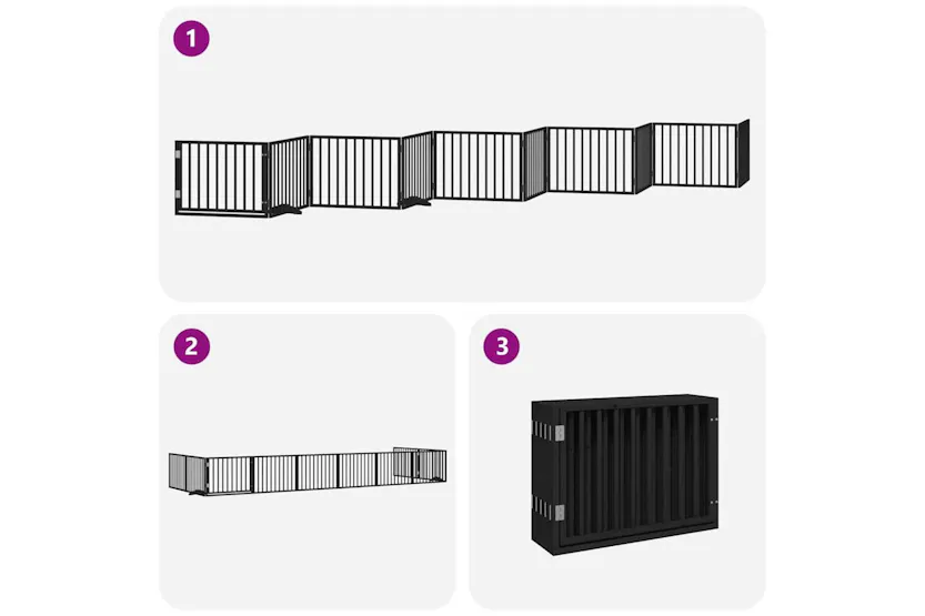 Vidaxl Dog Gate With Door Foldable 10 Panels Black 800 Cm Poplar Wood Vidaxl Dog Gate With Door Foldable 10 Panels Black 800 Cm Poplar Wood