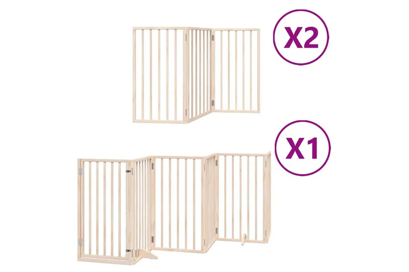 Vidaxl Dog Gate With Door Foldable 12 Panels 600 Cm Poplar Wood Vidaxl Dog Gate With Door Foldable 12 Panels 600 Cm Poplar Wood