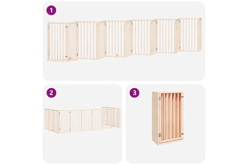 Vidaxl Dog Gate With Door Foldable 12 Panels 600 Cm Poplar Wood Vidaxl Dog Gate With Door Foldable 12 Panels 600 Cm Poplar Wood