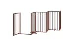 Vidaxl Dog Gate With Door Foldable 15 Panels Brown 750 Cm Poplar Wood Vidaxl Dog Gate With Door Foldable 15 Panels Brown 750 Cm Poplar Wood