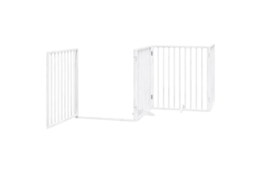 Vidaxl Dog Gate With Door Foldable 6 Panels White 480 Cm Poplar Wood Vidaxl Dog Gate With Door Foldable 6 Panels White 480 Cm Poplar Wood
