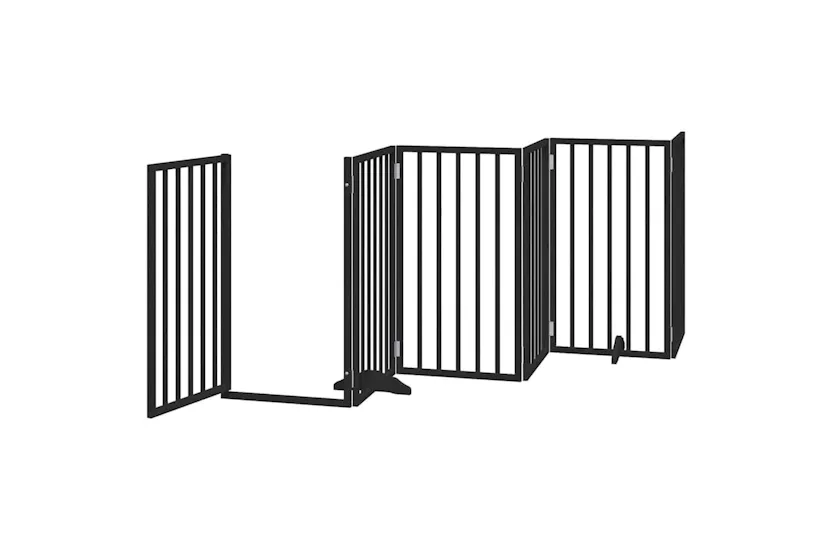 Vidaxl Dog Gate With Door Foldable 15 Panels Black 750 Cm Poplar Wood Vidaxl Dog Gate With Door Foldable 15 Panels Black 750 Cm Poplar Wood