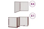 Vidaxl Dog Gate With Door Foldable 12 Panels Brown 960 Cm Poplar Wood Vidaxl Dog Gate With Door Foldable 12 Panels Brown 960 Cm Poplar Wood