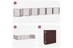 Vidaxl Dog Gate With Door Foldable 12 Panels Brown 960 Cm Poplar Wood Vidaxl Dog Gate With Door Foldable 12 Panels Brown 960 Cm Poplar Wood