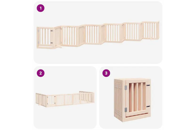 Vidaxl Dog Gate With Door Foldable 12 Panels 600 Cm Poplar Wood Vidaxl Dog Gate With Door Foldable 12 Panels 600 Cm Poplar Wood