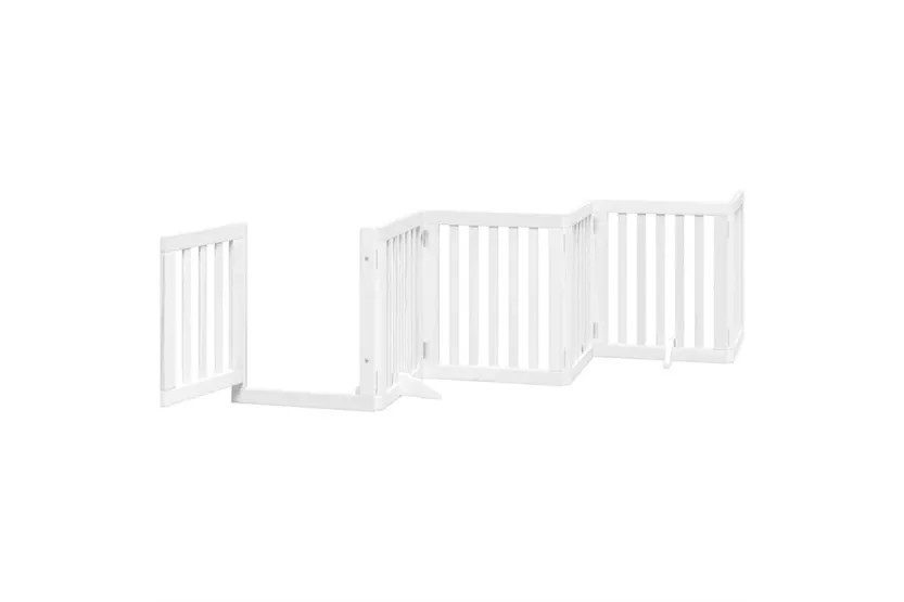 Vidaxl Dog Gate With Door Foldable 15 Panels White 750 Cm Poplar Wood Vidaxl Dog Gate With Door Foldable 15 Panels White 750 Cm Poplar Wood
