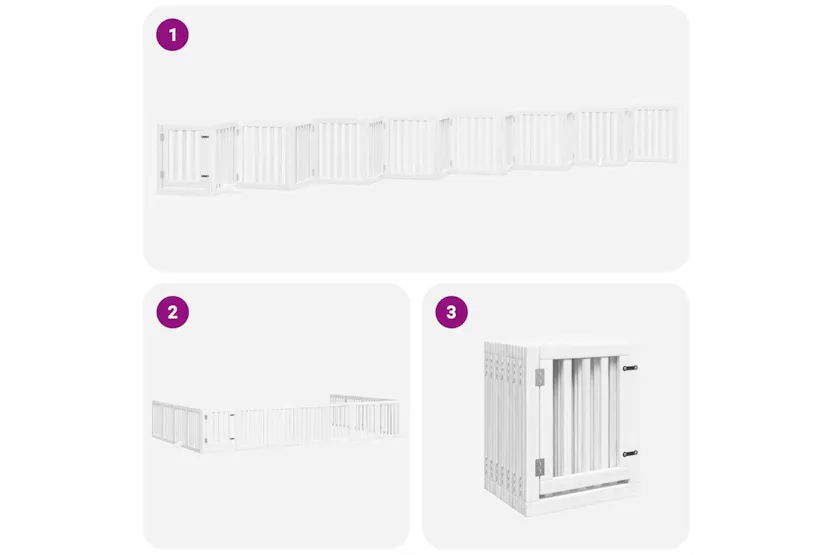 Vidaxl Dog Gate With Door Foldable 15 Panels White 750 Cm Poplar Wood Vidaxl Dog Gate With Door Foldable 15 Panels White 750 Cm Poplar Wood