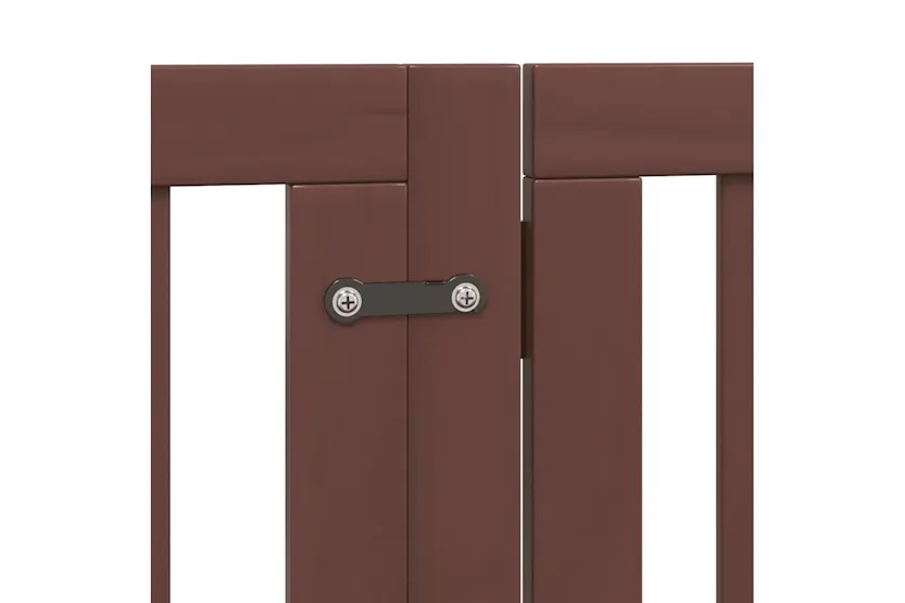 Vidaxl Dog Gate With Door Foldable 12 Panels Brown 600 Cm Poplar Wood Vidaxl Dog Gate With Door Foldable 12 Panels Brown 600 Cm Poplar Wood