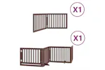 Vidaxl Dog Gate With Door Foldable 6 Panels Brown 480 Cm Poplar Wood Vidaxl Dog Gate With Door Foldable 6 Panels Brown 480 Cm Poplar Wood