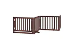 Vidaxl Dog Gate With Door Foldable 6 Panels Brown 480 Cm Poplar Wood Vidaxl Dog Gate With Door Foldable 6 Panels Brown 480 Cm Poplar Wood