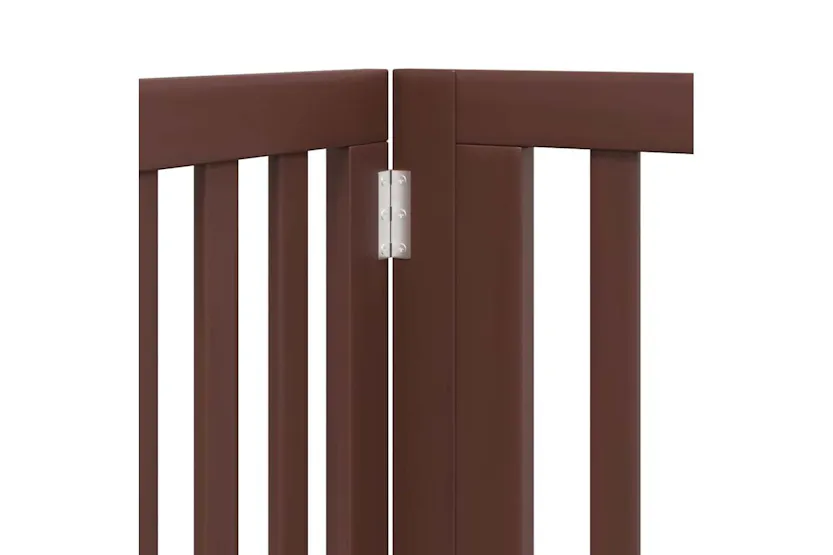 Vidaxl Dog Gate With Door Foldable 6 Panels Brown 480 Cm Poplar Wood Vidaxl Dog Gate With Door Foldable 6 Panels Brown 480 Cm Poplar Wood