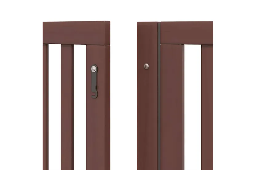 Vidaxl Dog Gate With Door Foldable 6 Panels Brown 480 Cm Poplar Wood Vidaxl Dog Gate With Door Foldable 6 Panels Brown 480 Cm Poplar Wood
