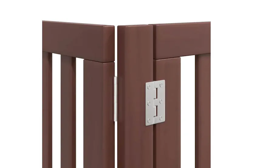Vidaxl Dog Gate With Door Foldable 6 Panels Brown 480 Cm Poplar Wood Vidaxl Dog Gate With Door Foldable 6 Panels Brown 480 Cm Poplar Wood