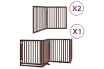 Vidaxl Dog Gate With Door Foldable 8 Panels Brown 640 Cm Poplar Wood Vidaxl Dog Gate With Door Foldable 8 Panels Brown 640 Cm Poplar Wood