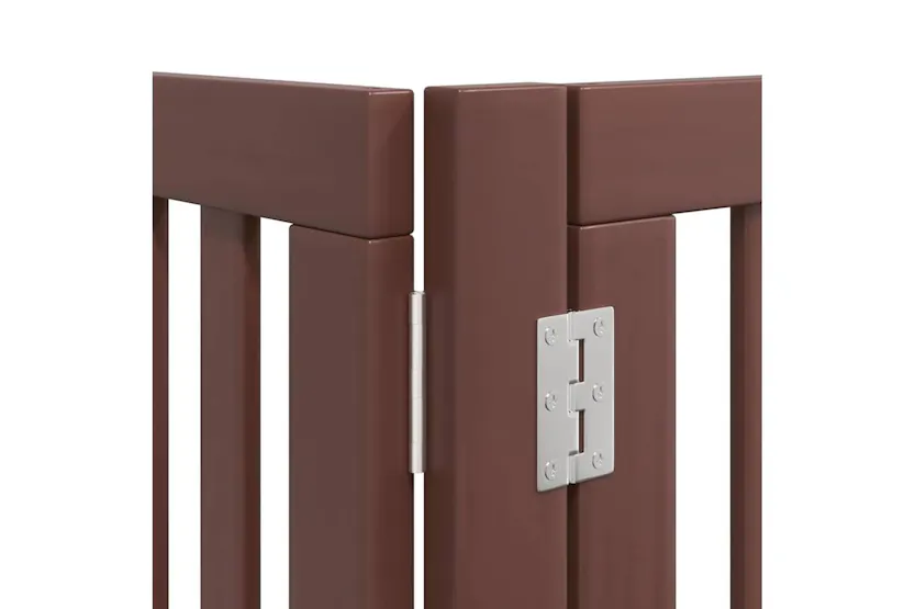 Vidaxl Dog Gate With Door Foldable 8 Panels Brown 640 Cm Poplar Wood Vidaxl Dog Gate With Door Foldable 8 Panels Brown 640 Cm Poplar Wood