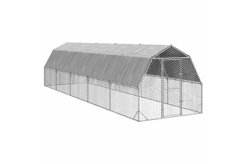 Vidaxl Chicken Run With Roof 25x10x225 M Galvanised Steel Vidaxl Chicken Run With Roof 25x10x225 M Galvanised Steel