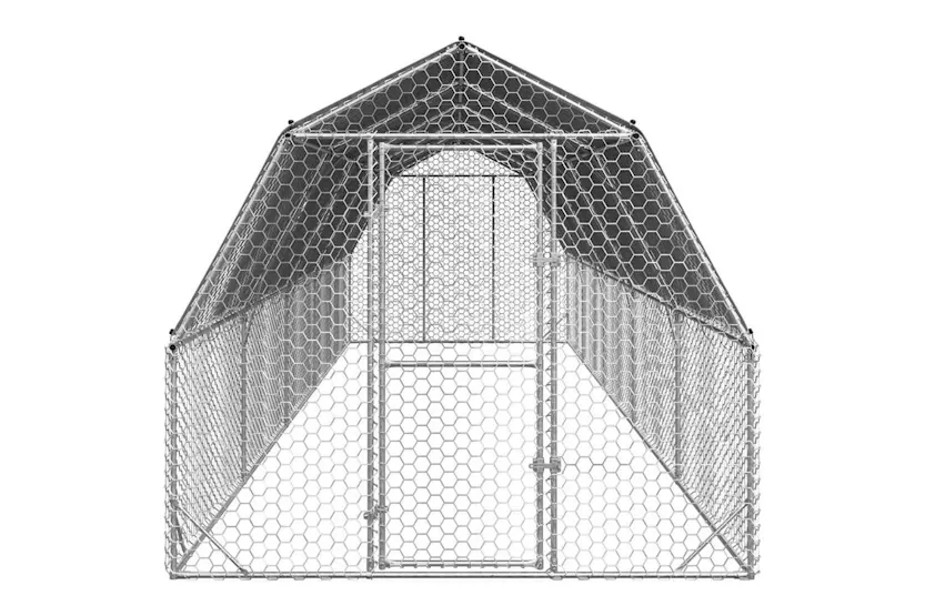 Vidaxl Chicken Run With Roof 25x10x225 M Galvanised Steel Vidaxl Chicken Run With Roof 25x10x225 M Galvanised Steel