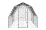 Vidaxl Chicken Run With Roof 25x4x225 M Galvanised Steel Vidaxl Chicken Run With Roof 25x4x225 M Galvanised Steel