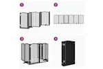 Vidaxl Dog Gate With Door Foldable 6 Panels Black 300 Cmpoplar Wood Vidaxl Dog Gate With Door Foldable 6 Panels Black 300 Cmpoplar Wood