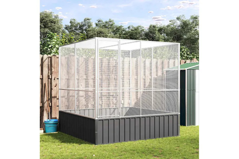 Vidaxl Aviary Silver 211x207x212 Cm Steel Vidaxl Aviary Silver 211x207x212 Cm Steel