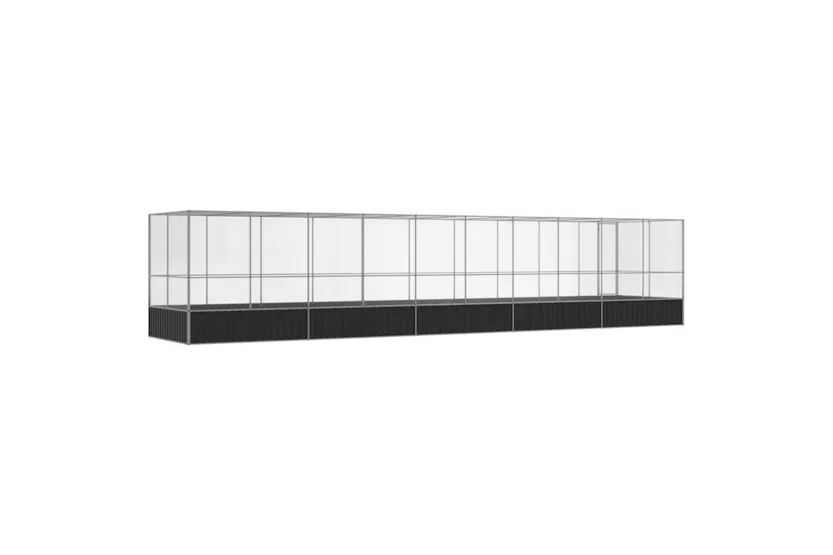 Vidaxl Aviary With Extension Silver 1039x207x212 Cm Steel Vidaxl Aviary With Extension Silver 1039x207x212 Cm Steel