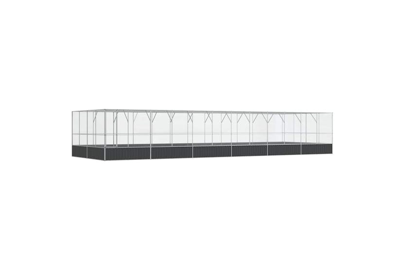 Vidaxl Aviary With Extension Silver 1246x414x212 Cm Steel Vidaxl Aviary With Extension Silver 1246x414x212 Cm Steel