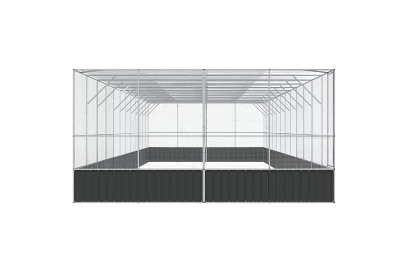 Vidaxl Aviary With Extension Silver 1246x414x212 Cm Steel Vidaxl Aviary With Extension Silver 1246x414x212 Cm Steel