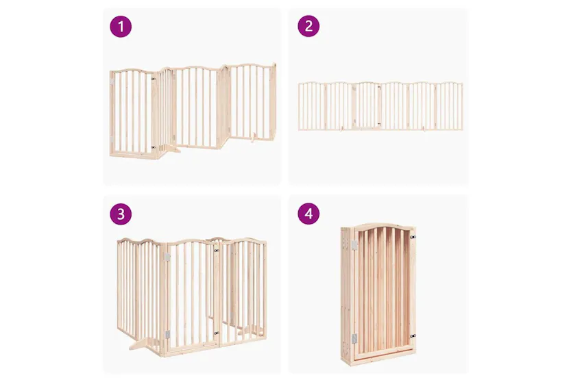 Vidaxl Dog Gate With Door Foldable 6 Panels 300 Cm Poplar Wood Vidaxl Dog Gate With Door Foldable 6 Panels 300 Cm Poplar Wood