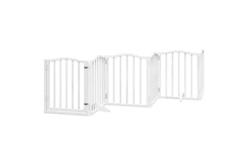 Vidaxl Dog Gate With Door Foldable 6 Panels White 300 Cmpoplar Wood Vidaxl Dog Gate With Door Foldable 6 Panels White 300 Cmpoplar Wood
