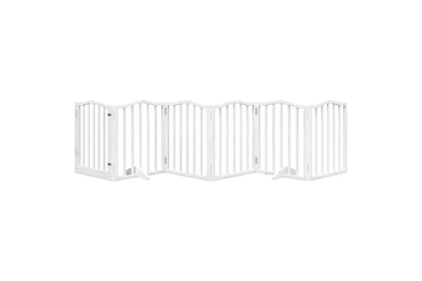 Vidaxl Dog Gate With Door Foldable 6 Panels White 300 Cmpoplar Wood Vidaxl Dog Gate With Door Foldable 6 Panels White 300 Cmpoplar Wood