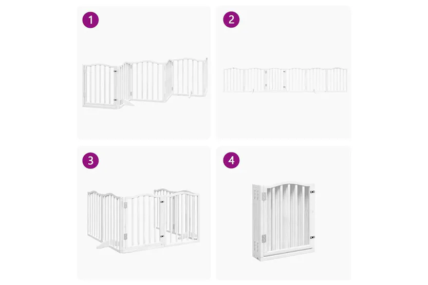 Vidaxl Dog Gate With Door Foldable 6 Panels White 300 Cmpoplar Wood Vidaxl Dog Gate With Door Foldable 6 Panels White 300 Cmpoplar Wood