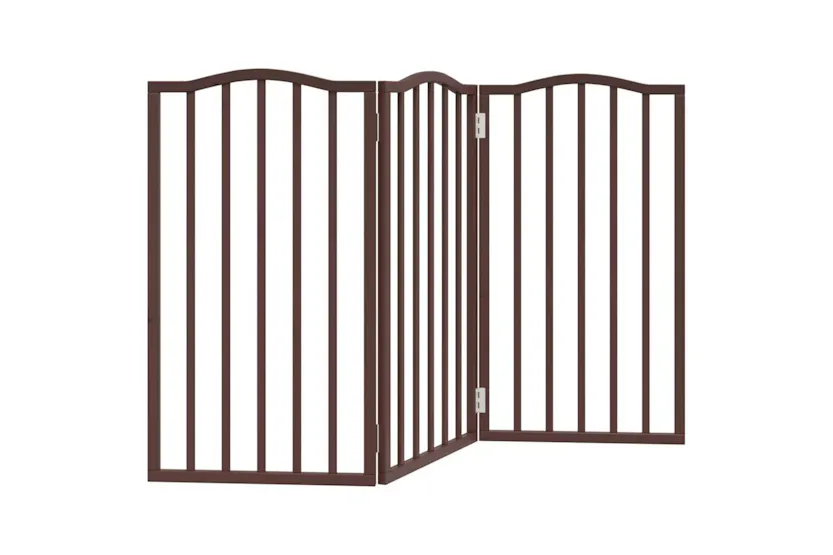 Vidaxl Dog Gate Foldable 3 Panels Brown Oak 150 Cmpoplar Wood Vidaxl Dog Gate Foldable 3 Panels Brown Oak 150 Cmpoplar Wood