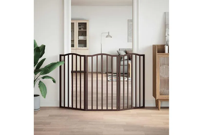 Vidaxl Dog Gate Foldable 3 Panels Brown Oak 150 Cmpoplar Wood Vidaxl Dog Gate Foldable 3 Panels Brown Oak 150 Cmpoplar Wood