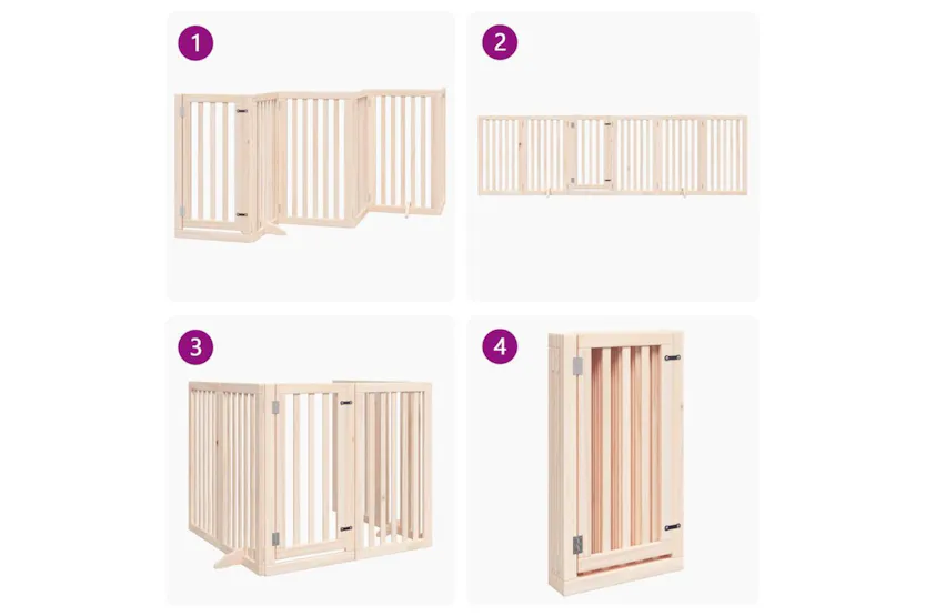 Vidaxl Dog Gate With Door Foldable 6 Panels 300 Cm Poplar Wood Vidaxl Dog Gate With Door Foldable 6 Panels 300 Cm Poplar Wood