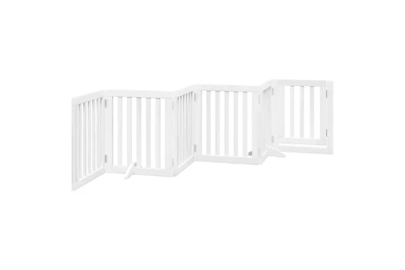 Vidaxl Dog Gate With Door Foldable 6 Panels White 300 Cm Poplar Wood Vidaxl Dog Gate With Door Foldable 6 Panels White 300 Cm Poplar Wood