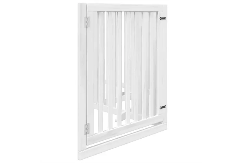 Vidaxl Dog Gate With Door Foldable 4 Panels White 320 Cm Poplar Wood Vidaxl Dog Gate With Door Foldable 4 Panels White 320 Cm Poplar Wood